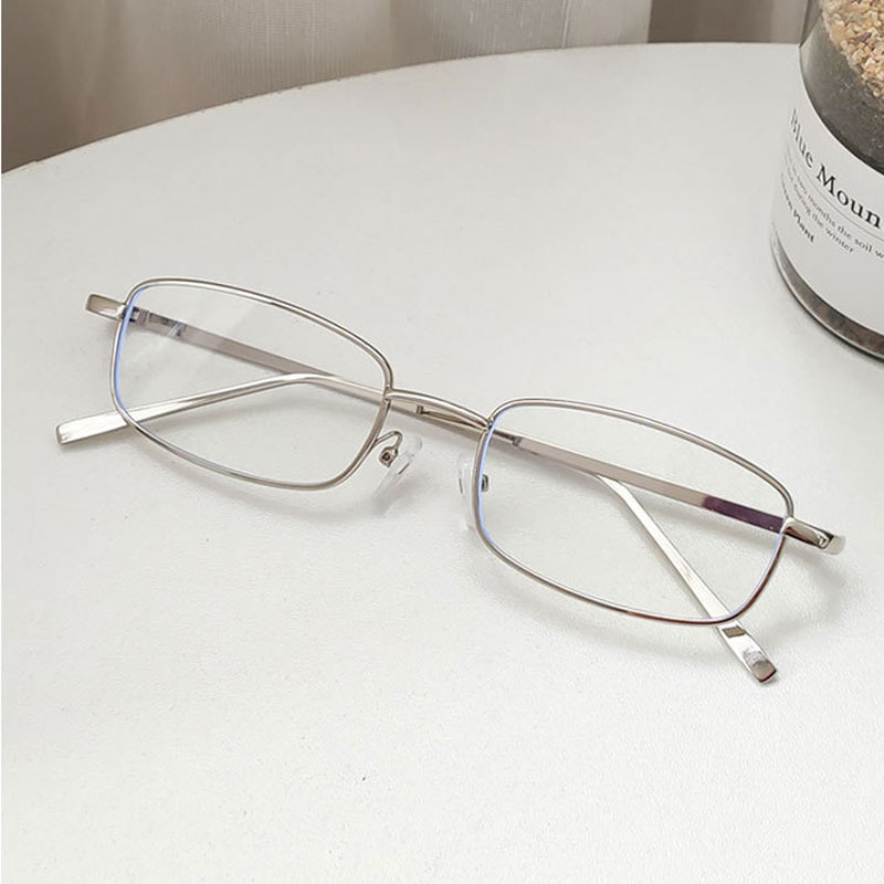 Gafas de sol rectangulares pequeñas a la para hombre y mujer, gafas de sol de conducción cuadradas Vintage, gafas con montura metálica de de lujo: Gris