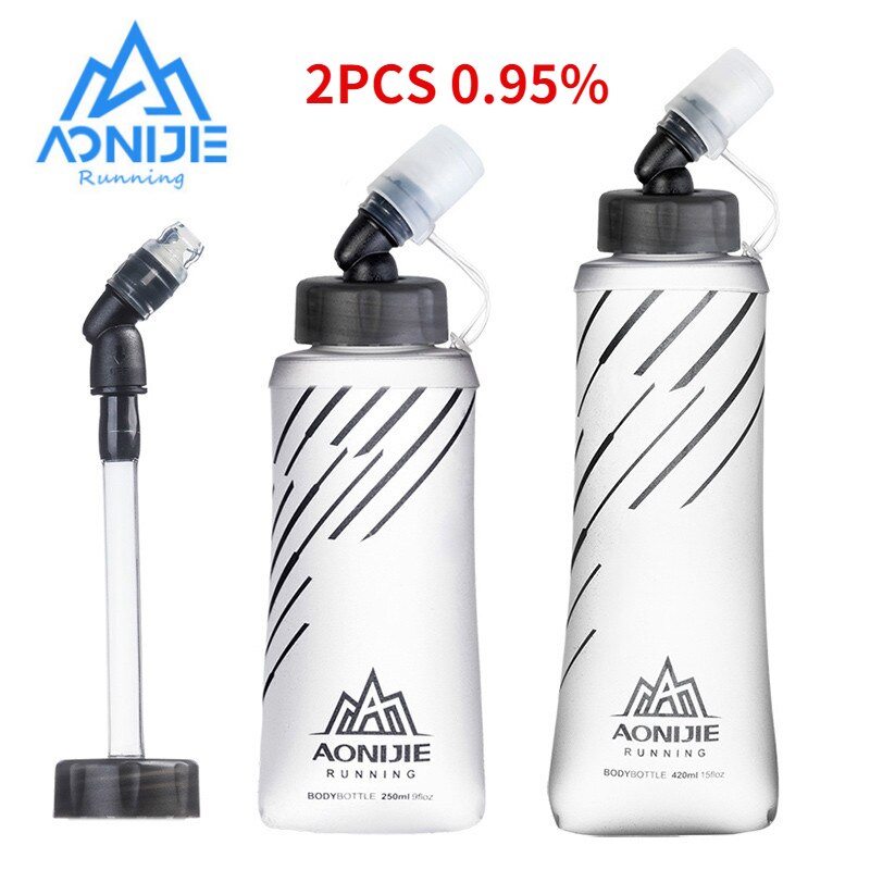 AONIJIE-botella de agua plegable SD21 Frasco blando, 250ml, 420ml, hidratación, vejiga de agua para correr, Maratón, ciclismo, senderismo