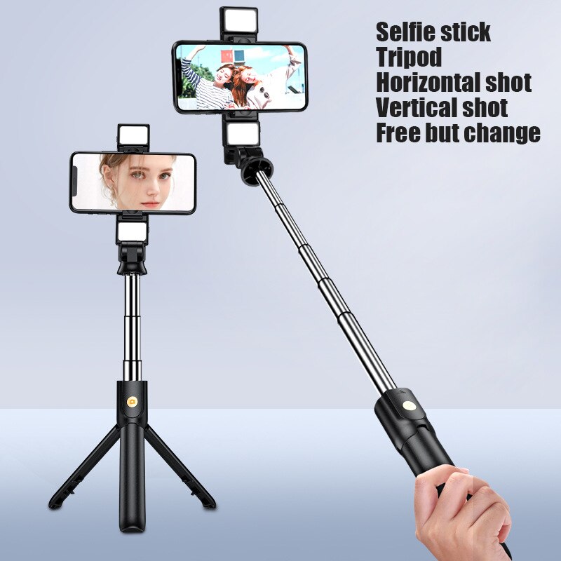 4 in 1 kabelloser bluetooth-selfie-stick mit faltbarem stativ, universell für smartphones