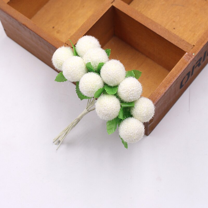 10 Pcs Mooie Schuim Bal Pompom Kunstmatige Nep Fruit Berry Bloem Voor Thuis Bruiloft Diy Guirlande Decoratie Geschenkdoos Bloemen speelgoed