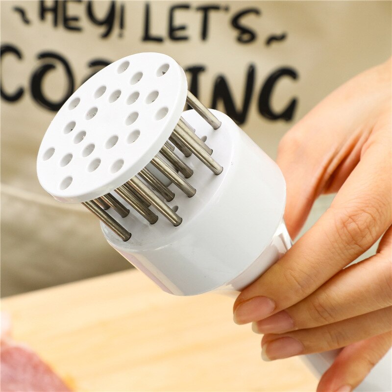 Stainless Steel Tenderizer Kitchen Meat Tenderizing Needle Steak Steak Tenderizers Pork Chop Hammer Tool: white
