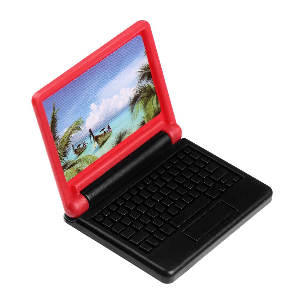 Mini poupée pliable pour ordinateur portable, 1 pièce, jouet de bureau, Imitation ordinateur, accessoires de: E