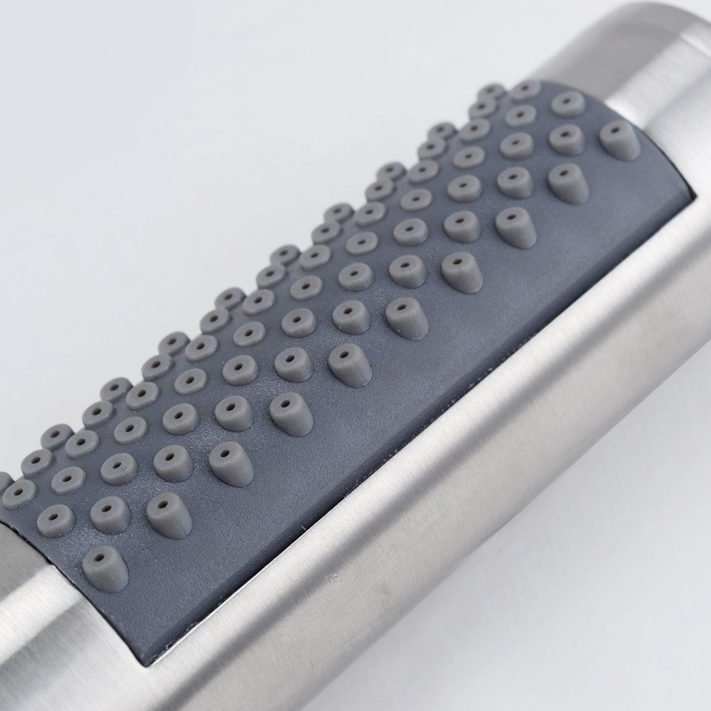 Bathroom Round Handheld Shower Head 304 Stainless Steel Brushed Nickel Connector Adjustable Wall Holder Set