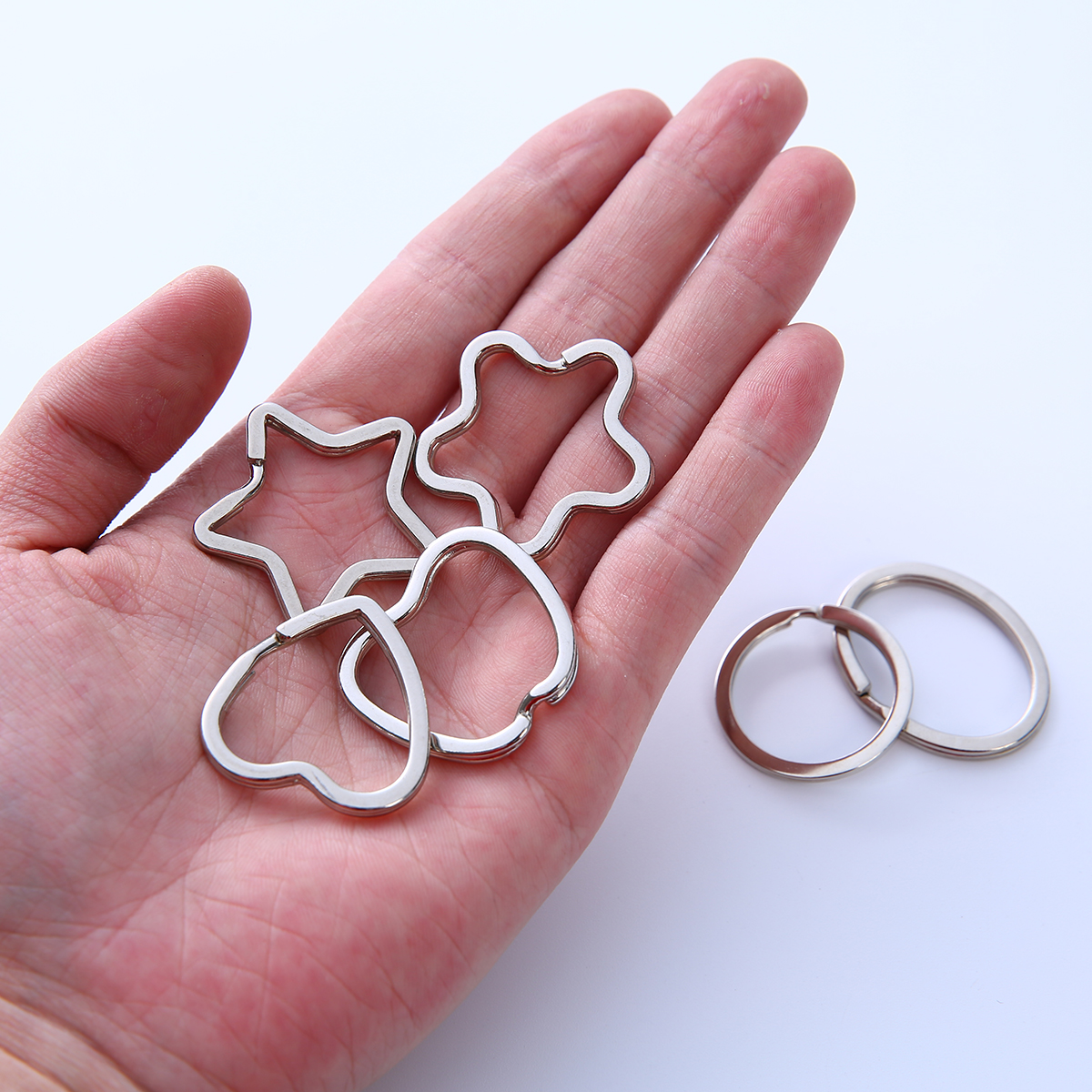 5/10/20/50 Uds llaveros de Metal llavero en forma de estrella de amor llaveros de anillo abierto para fabricación de joyería suministros para manualidades DIY