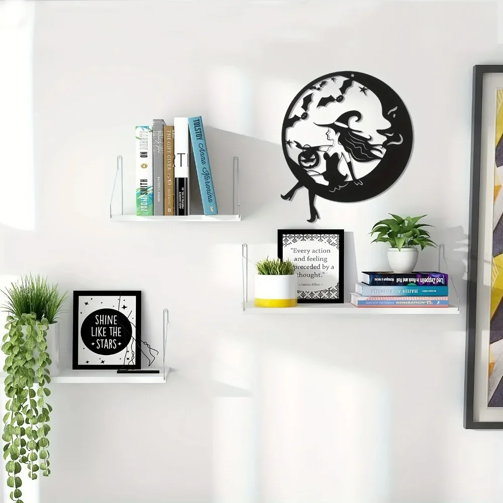 Halloween Heks Metalen Muurkunst: Griezelige Woondecoratie. Ideale Halloween-cadeaus voor woonkamer, slaapkamer en keuken