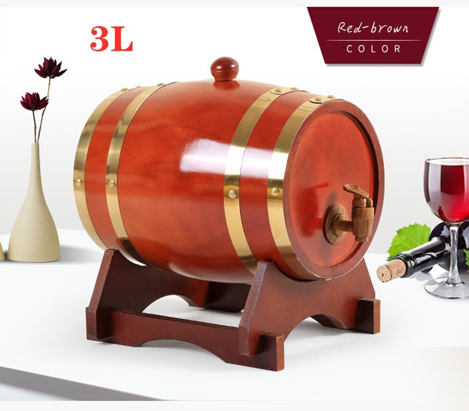 1.5l/3l mini eikenhouten wijnvaten, speciale vaten, biervaten voor brandewijn, whisky, huishoudelijke wijnvaten: Roodbruin 3