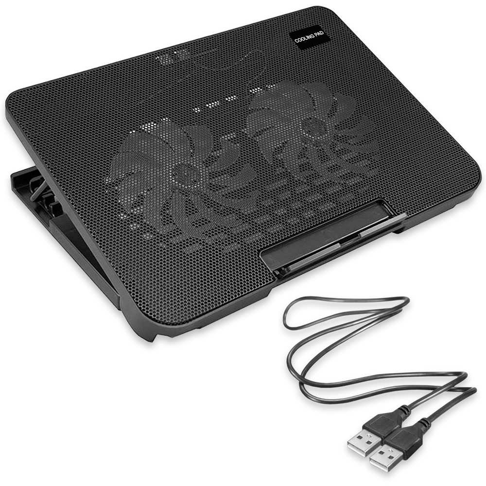 Base de Refrigeracion para portatil Laptop hasta 17&#39;&#39; USB 2 Ventiladores Luz Led