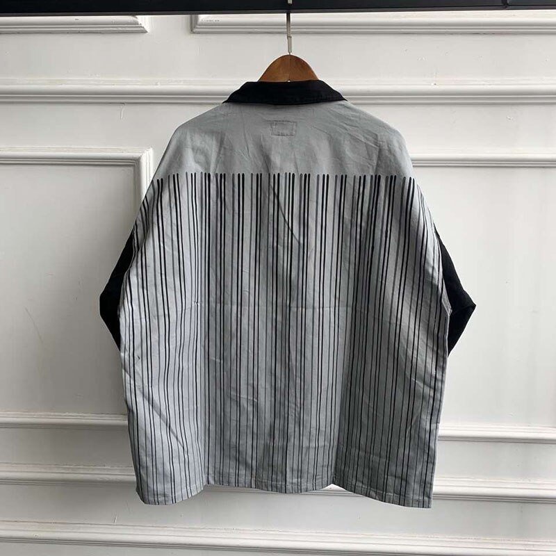 Streetwear hip hop ce cav empt stribede skjorter afslappet forår sommer cavempt langærmede skjorter
