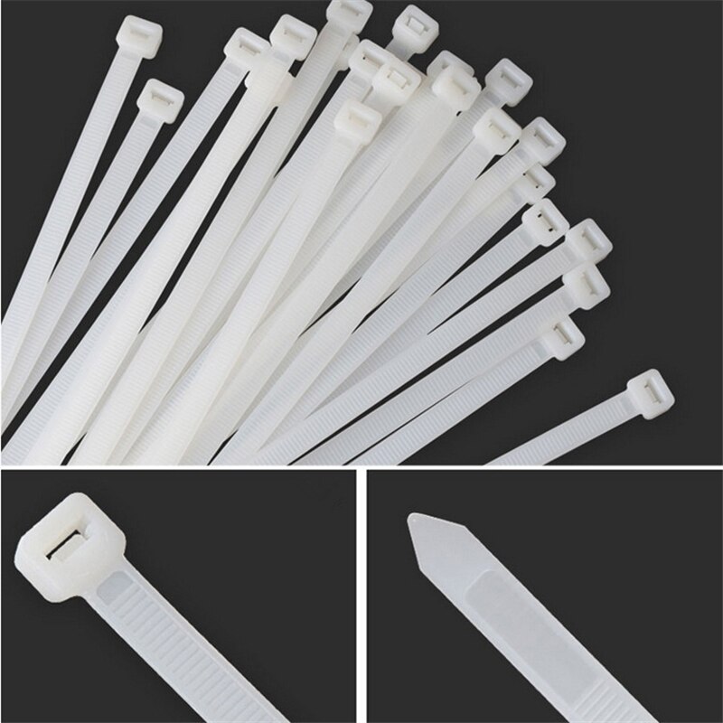 Plast nylon buntband 100 st 5 x 120 5 x 150 5 x 180 självlåsande rem dragkedja kabelklämma fast buntband 100 st