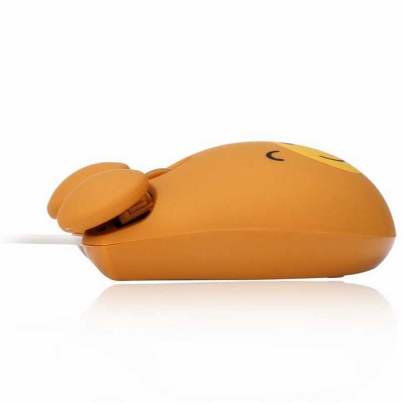 1000 Dpi Wired Optical Gaming Mouse Cute Bear Animal Mouse Usb For Pc Laptop Game Console Brown Plastic