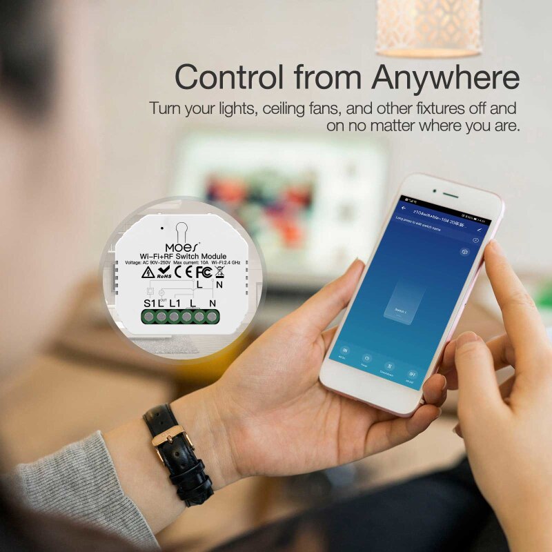 1Pcs Smart Switch Module Smart Home Automation Module Works With Alexa And Google Home IP Rating IP20