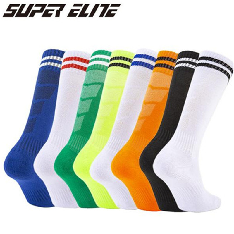 4 pairs/lot Soccer Socks Super Elite Men Kids Football Socks Anti-slip Outdoor Sports Socks: Mix colors / M 26 to 35