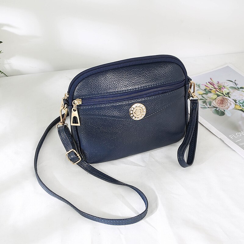 Zoete Mode Vrouwelijke Handtas Multifunctionele Tweeërlei Gebruik Messenger Shouldebag Hoge Pu Leer Vrouwen cross Body Bag: Deep Blue