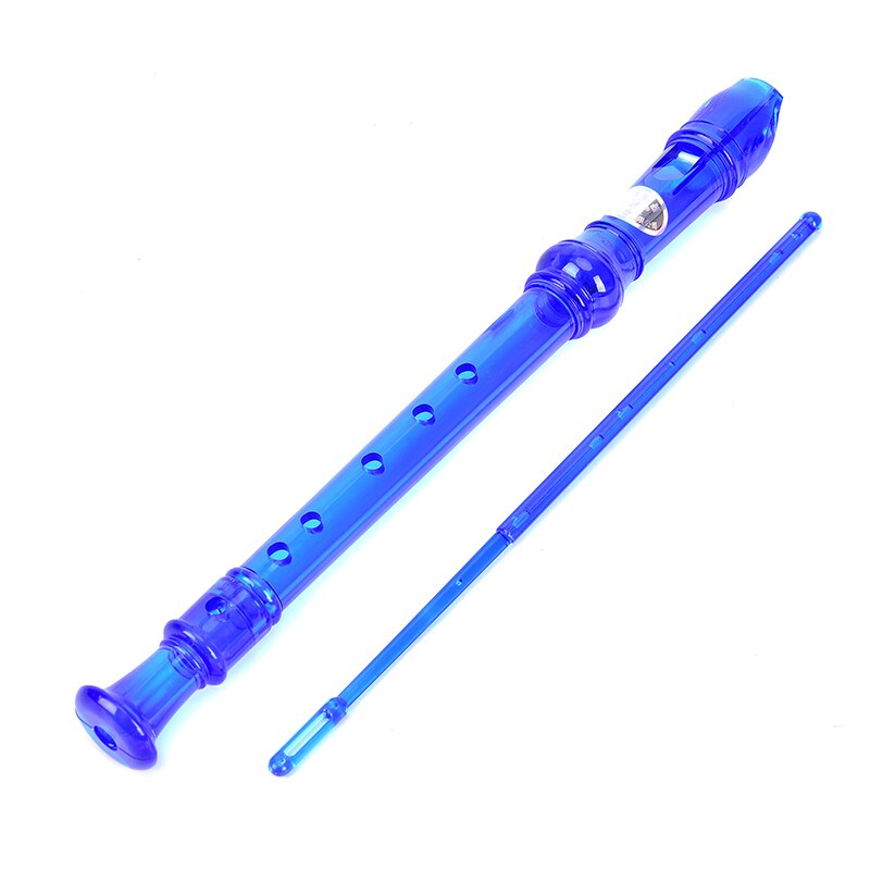 6 Gaten Plastic Transparante Klarinetten Met Cleaning Rod Houtblazers Muziekinstrumenten Recorder Fluiten: Blauw