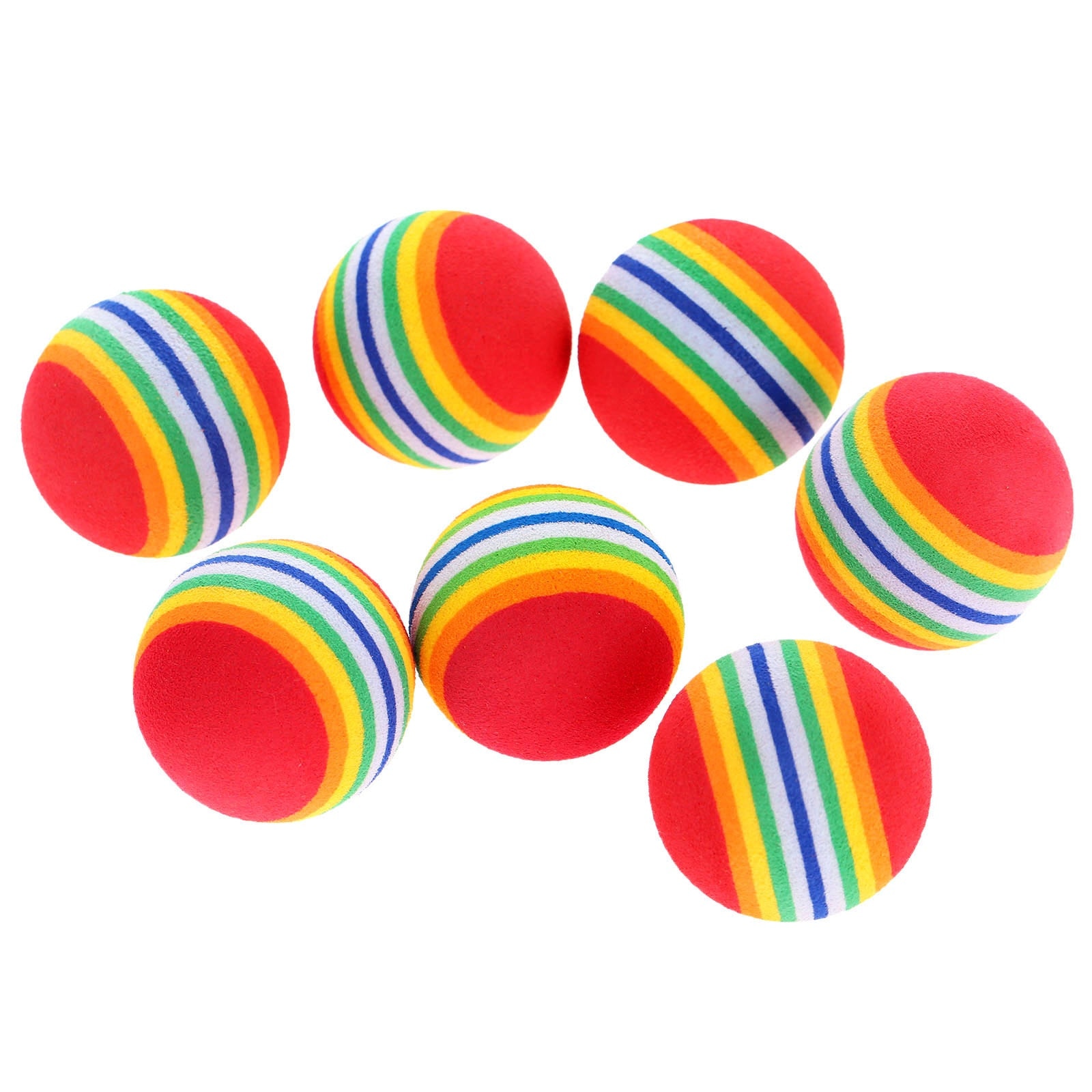 20Pcs 38mm Soft Golf Swing Practice Foam Balls Sponge Practice Rainbow Balls Cute Small Pet EVA Toys Indoor Golf Training Balls