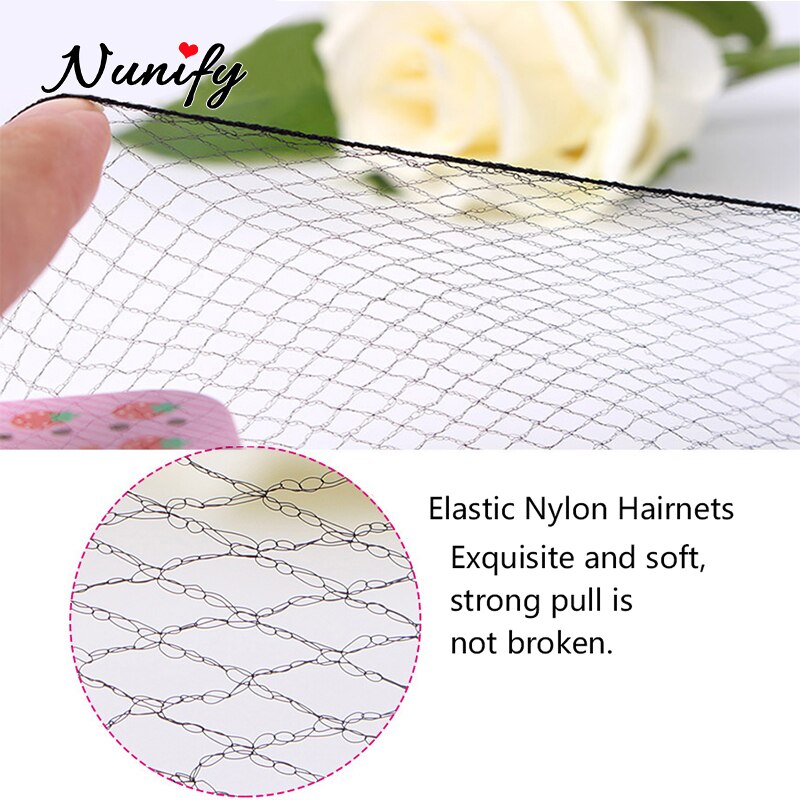 Nunify 20Pcs Hair Nets Invisible Elastic Edge Mesh Hair Styling Hairnet Soft Lines For Dancing Sporting Hair Net Wigs Weaving