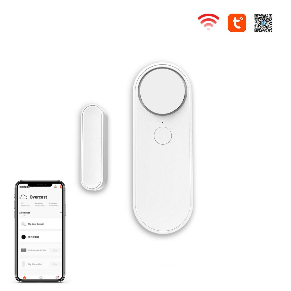 ZONCENT D41 Smart Tuya Wifi Door Sensor Alarm Closed Detectors App Notification Alarm Smart Life Home Security Alarm System: 1 PC