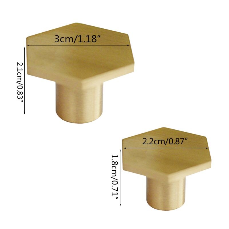 Nordic Stijl Hexagon Massief Messing Kast Knop Kast Handvat Deur Handgrepen Simplelife Messing Kleur Entryway Kleding Haak