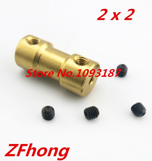 1PC 2 x 2 Brass Shaft Coupling Coupler Motor Transmission Motor Connector