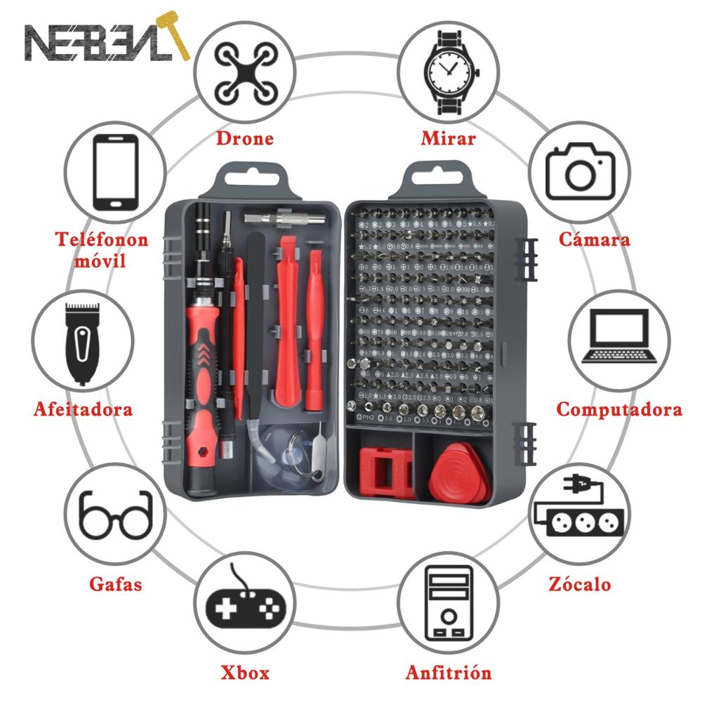 115 in 1 Mini Precision Screwdriver Screw Driver Bit Set Multi-function Precision Mobile Phone Repair Device Hand Tools Torx Hex