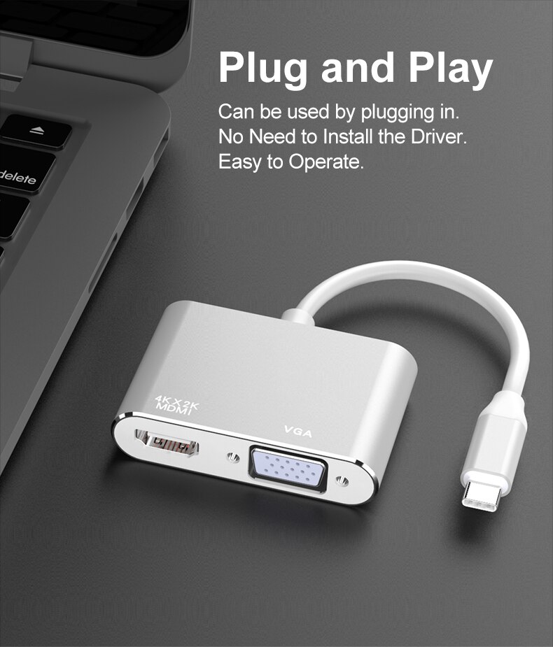 Type C To HDMI VGA PD