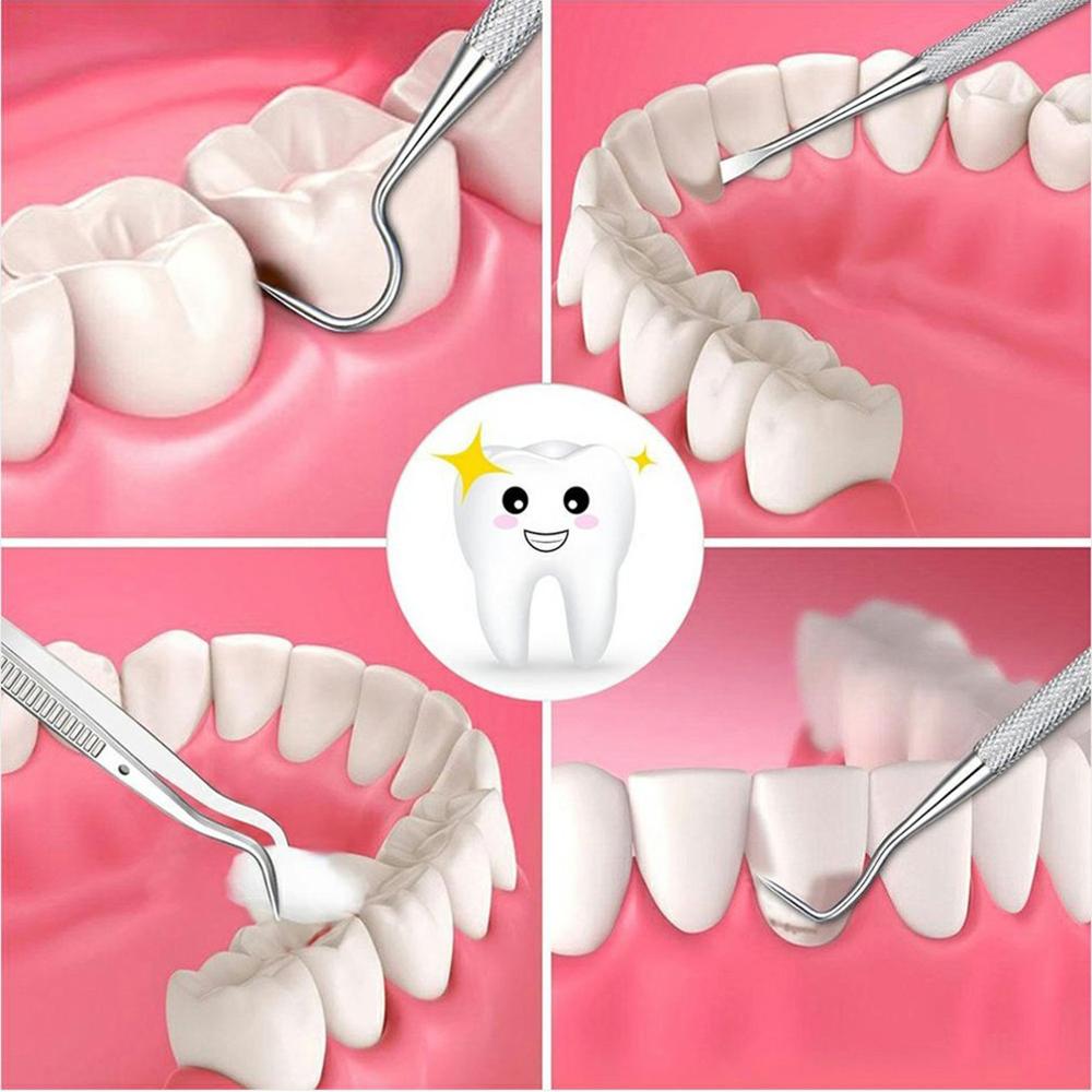 Utensilios de acero inoxidable para dentista, utensilio para cuidado bucal, eliminador de cálculo Dental, herramientas de limpieza Dental