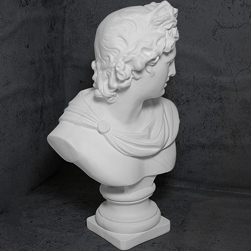 Apollo hoved portrætter buste gips græsk mytologi adelos statue hjem dekoration harpiks kunst håndværk skitse praksis  wf1019