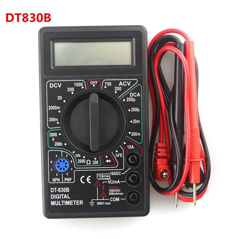 Ammeter Voltmeter Ohmmeter DT830B Digital Multimeter Current Tester Test LCD Display DC10V~1000V 10A AC 750V