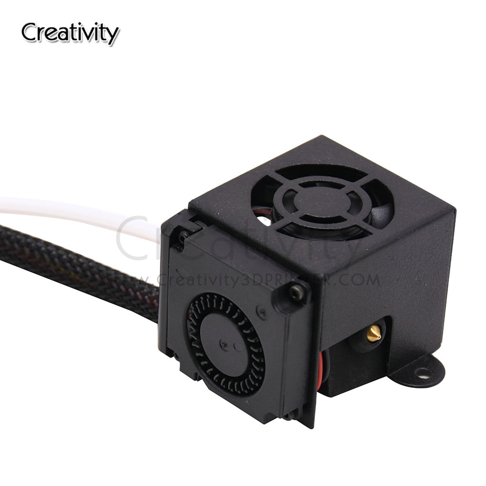 CR-10 Ender3 Nozzle Fan kit 3D Printer Hotend Kit Extruder Kit with 0.4 Nozzle Heating Block Double Fans Cover Air Connections