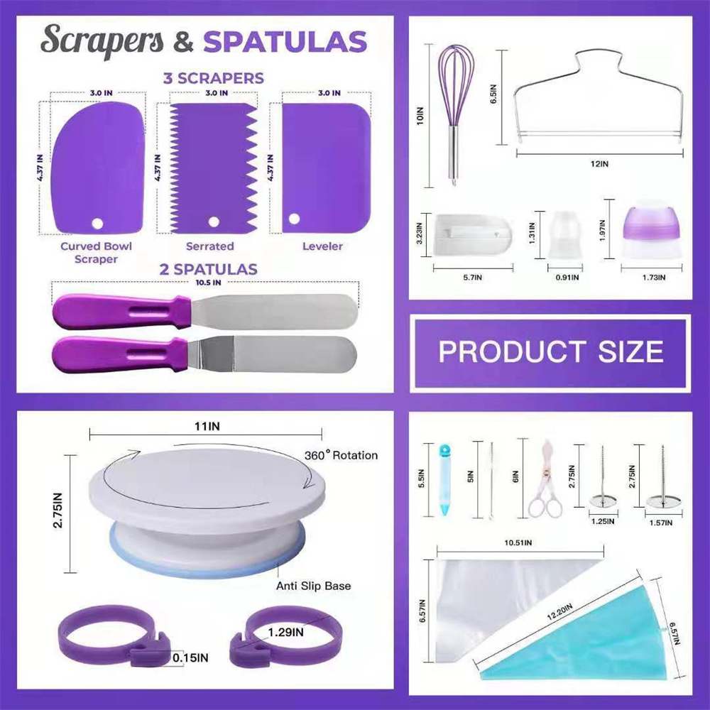 137Pc Cake Turntable Set Kitchen Dessert Baking Pa... – Grandado
