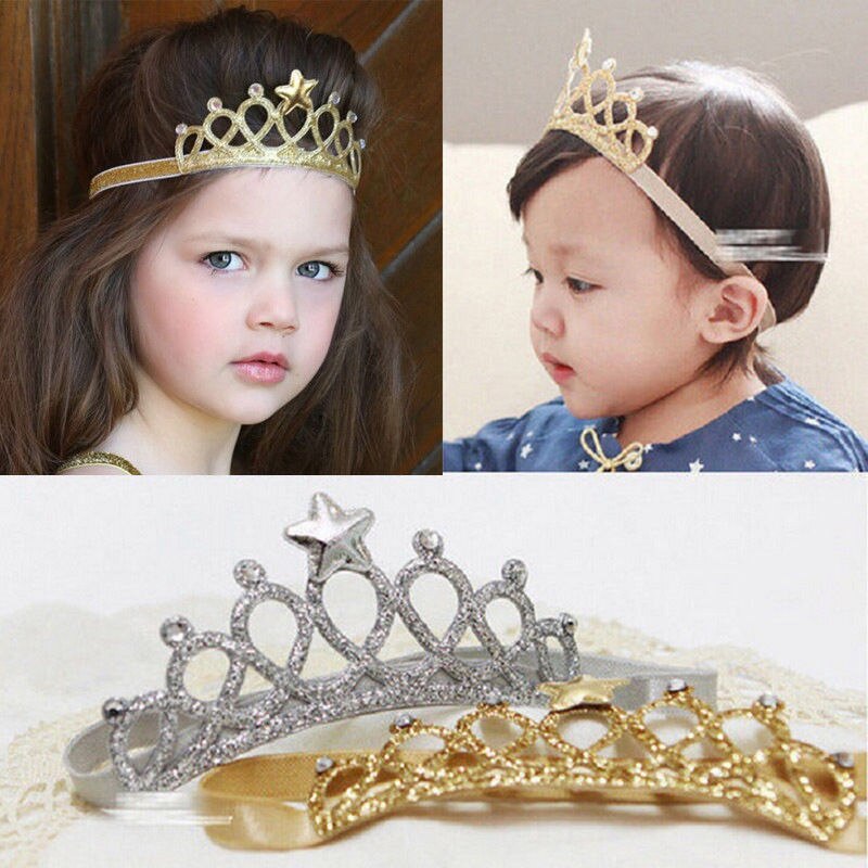 Baby Girls Princess Crown Hairband Children Headband Tiaras Kids Birthday Headwear Girl