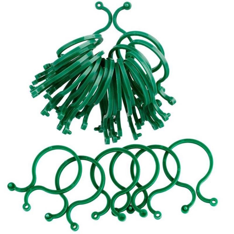 Plastic Garden Vine Strapping Clips, Tie Plant Bundled, Suporte do anel de fivela, Plantas de tomate, Ferramenta de suporte, 50 pcs, 100pcs