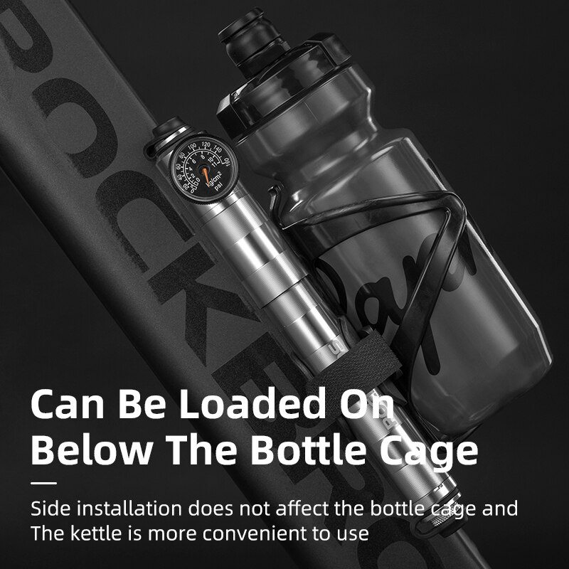 Rockbros 160 Psi Hoge Druk Fietspomp Cnc Aluminium Stofdicht Barometer Av/Fv Draagbare Inflator Fiets Accessoires