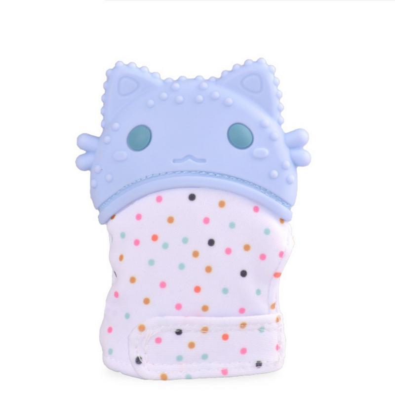 Manopla para dentición de bebé, mitones de silicona, envoltura de dulces, mordedores de sonido, guantes de juguete, juguetes a prueba de mordeduras: D