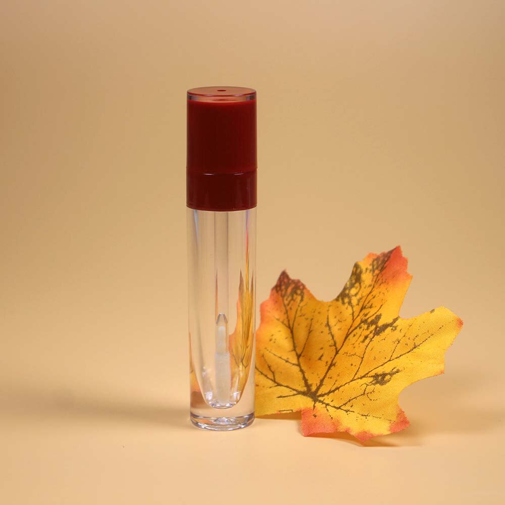 20 stk 8ml sylindret lipgloss tube plast lipgloss beholder kosmetisk lipgloss tom tube emballasje med propp: Rød