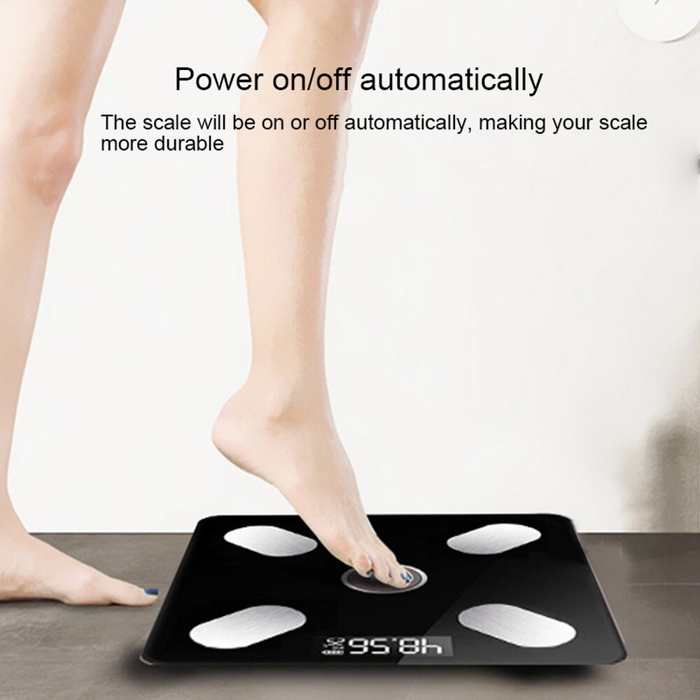 Báscula Digital inteligente de peso y grasa para baño Índice de Masa Corporal compatible con aplicación Bluetooth móvil