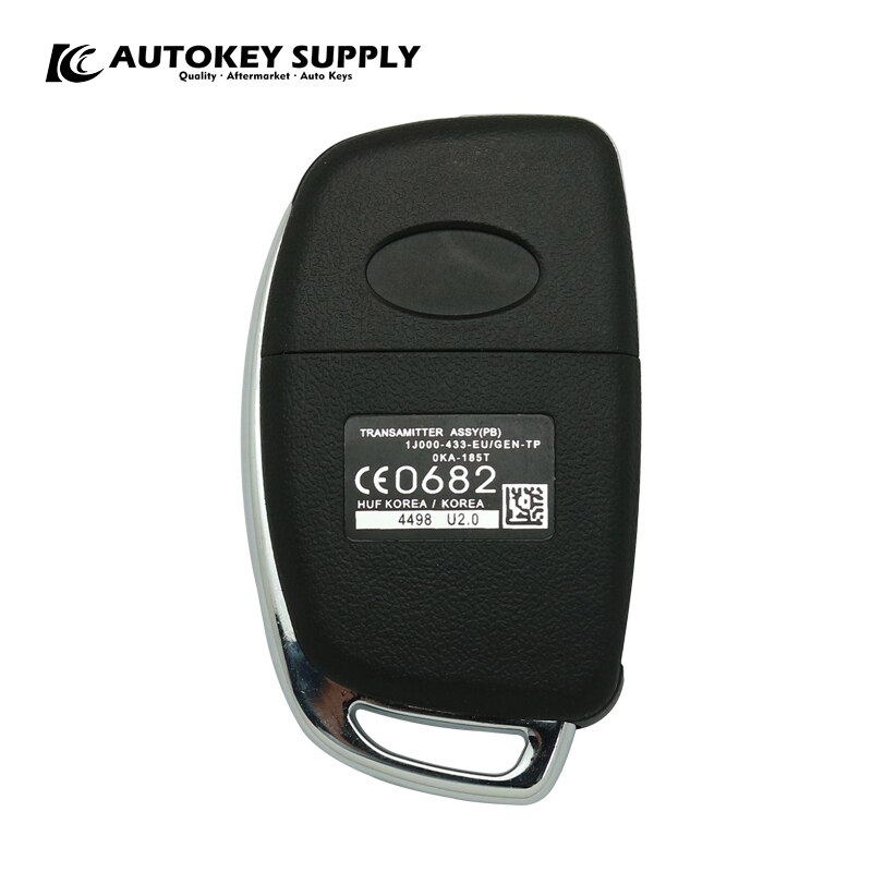 AUTOKEY SUPPLY factory direct sales.for Hyundai 2+1 Buttons remote flip key complete FSK 433Mhz chip:4D60 80BIT AKHKC404