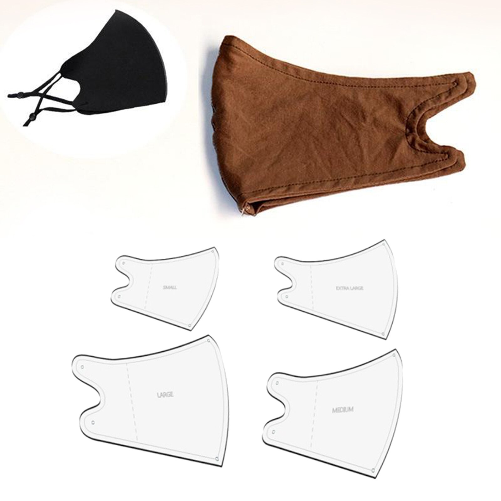 1 Set Acryl Gezichtsmasker Template Transparante Naaien Gids Professionele Masker Maken Clear Template, Verschillende Grootte-3 Soorten