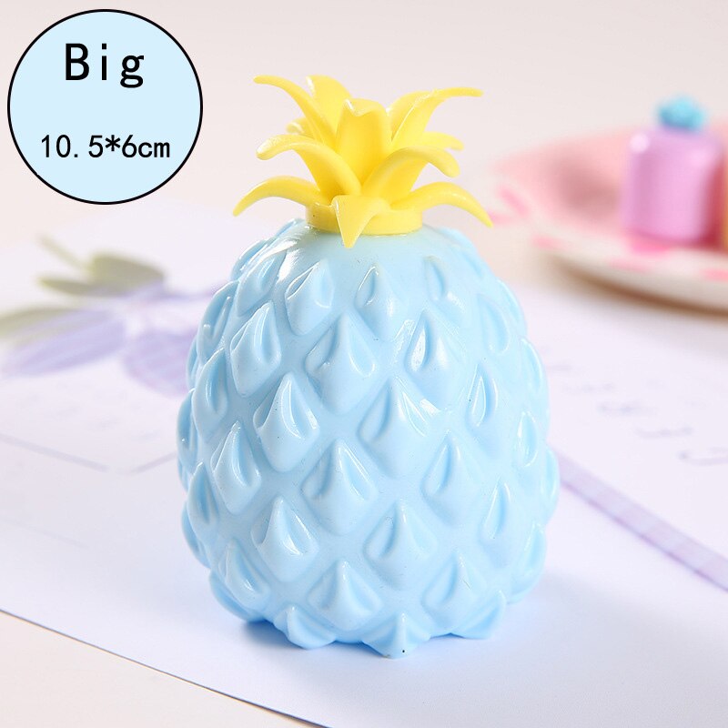 Anti Stress Fun Soft Pineapple Ball Stress Reliever ToyChildren Adult Fidget Squishy Antistress Creativity Sensory Toy: Blue-Big