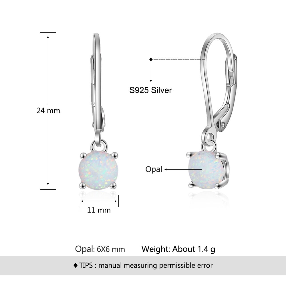 Eenvoudige Stijl 925 Sterling Silver White Opal Hoepel Oorbellen Voor Vrouwen Mode Bruiloft Oorbellen Voor Moeder (Jewelora EA103241)