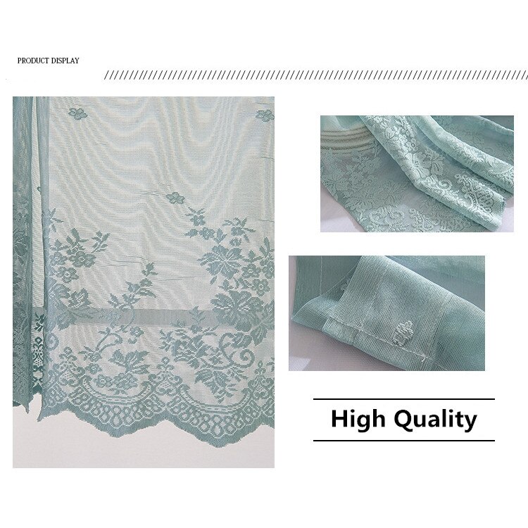 Floral Short Curtain for Kitchen Window Living Room Lace Half Coffee Curtains Window Sheer Drape Tulle Home Decoration Cortinas