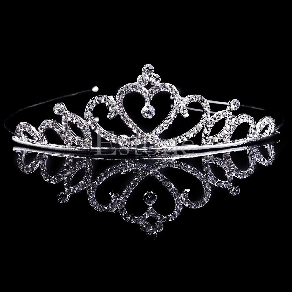 Vintage Bruiloft Bruids Kristal Strass Hoofdband Kroon Haar Accessoires Tiara U90E