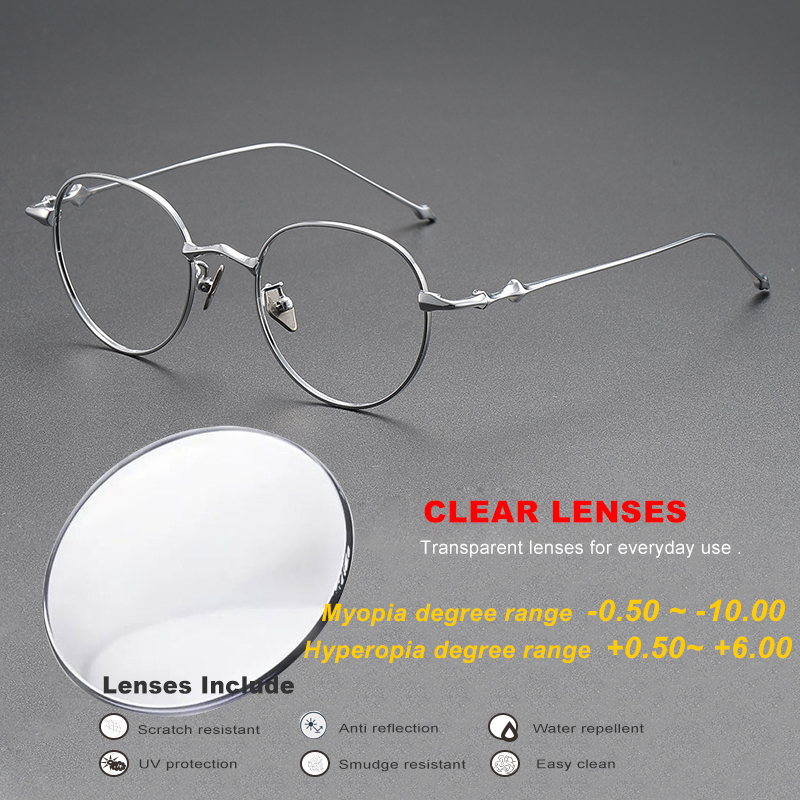 , lentes de transición, gafas de titanio para mujeres y hombres, gafas para hipermetropía miope, gafas graduadas ópticas transparentes para leer: Fucsia / Multicolor
