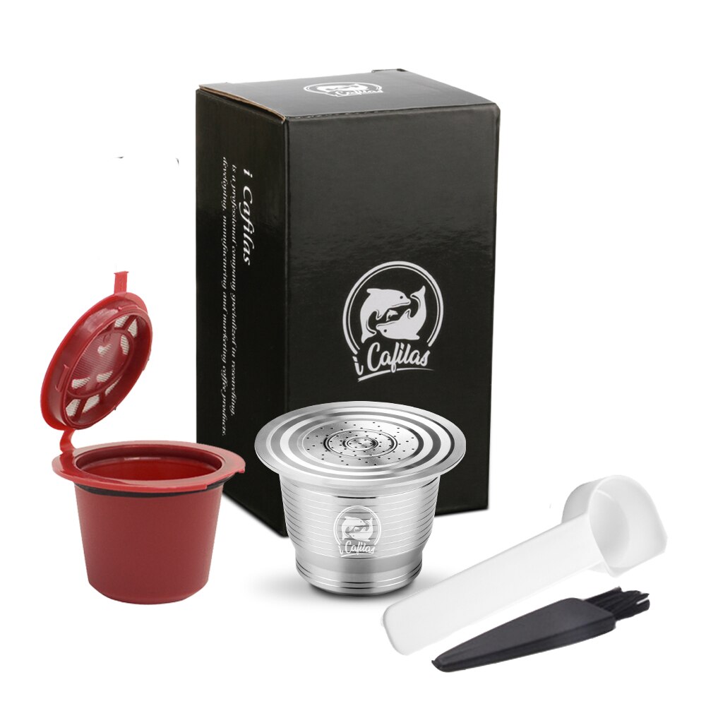 Gjenbrukbare kapsler i rustfritt stål kaffekapsler kapsler påfyllbare kompatible for nespressomaskin: 1pp 1 metall