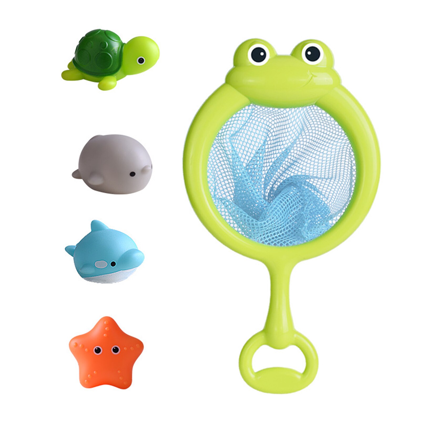 5pcs Baby Cartoon Tortoise Dolphin Catching Classic Shower Bath Toy Lighten Swimming Bathing Shower Educational Toys: Red