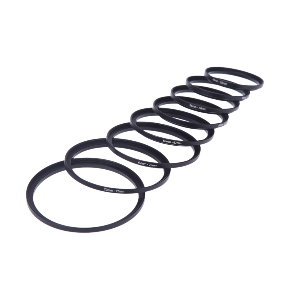 8 Uds. Conjunto de adaptador de anillos de aumento para objetivo de filtro, accesorios para cámara de 49mm-82mm