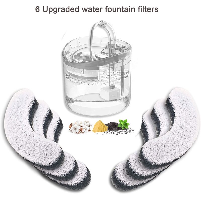 Kat Fontein Filter Vervanging Upgrade Filter Boogvormige Veilig Wasbare Animal Fontein Filters Met 4 Filtratie Systeem