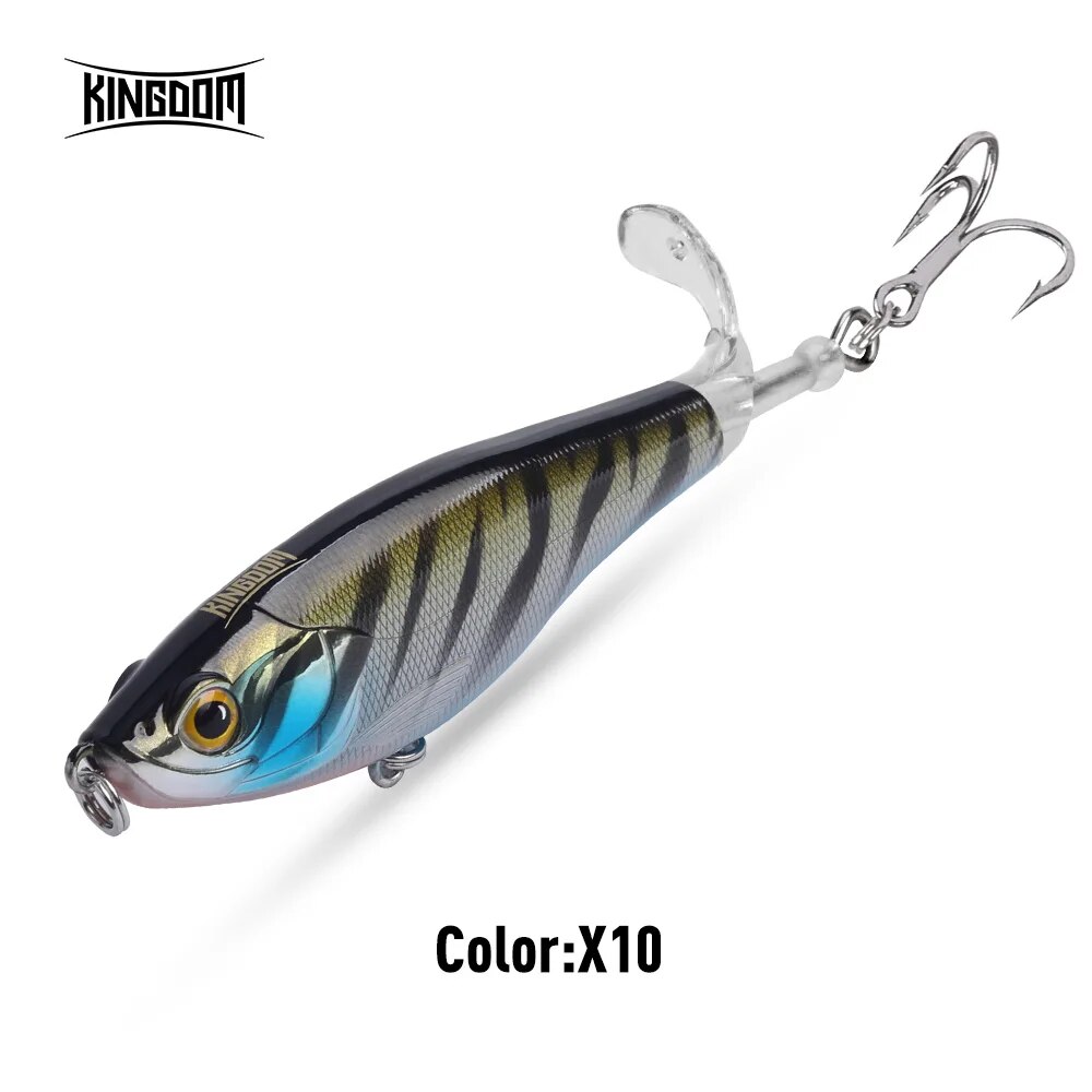 Reino Topwater Hélice Lápis Isca Popper Whopper Plopper 90mm 11g 110mm 17g Wobblers Artificiais Para Bass Pike Hard Lures