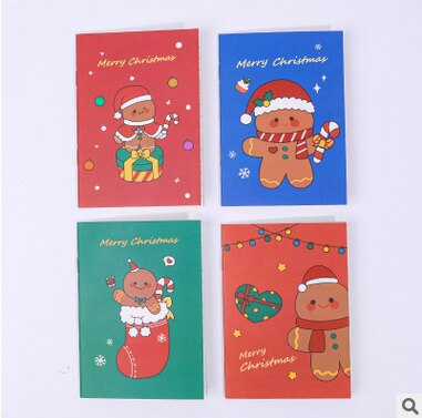 1 stk korea brevpapir lommeplanlægere sød tegneserie jul julemanden elg træ notesbog skole studerende barn præmie: Rosenrød