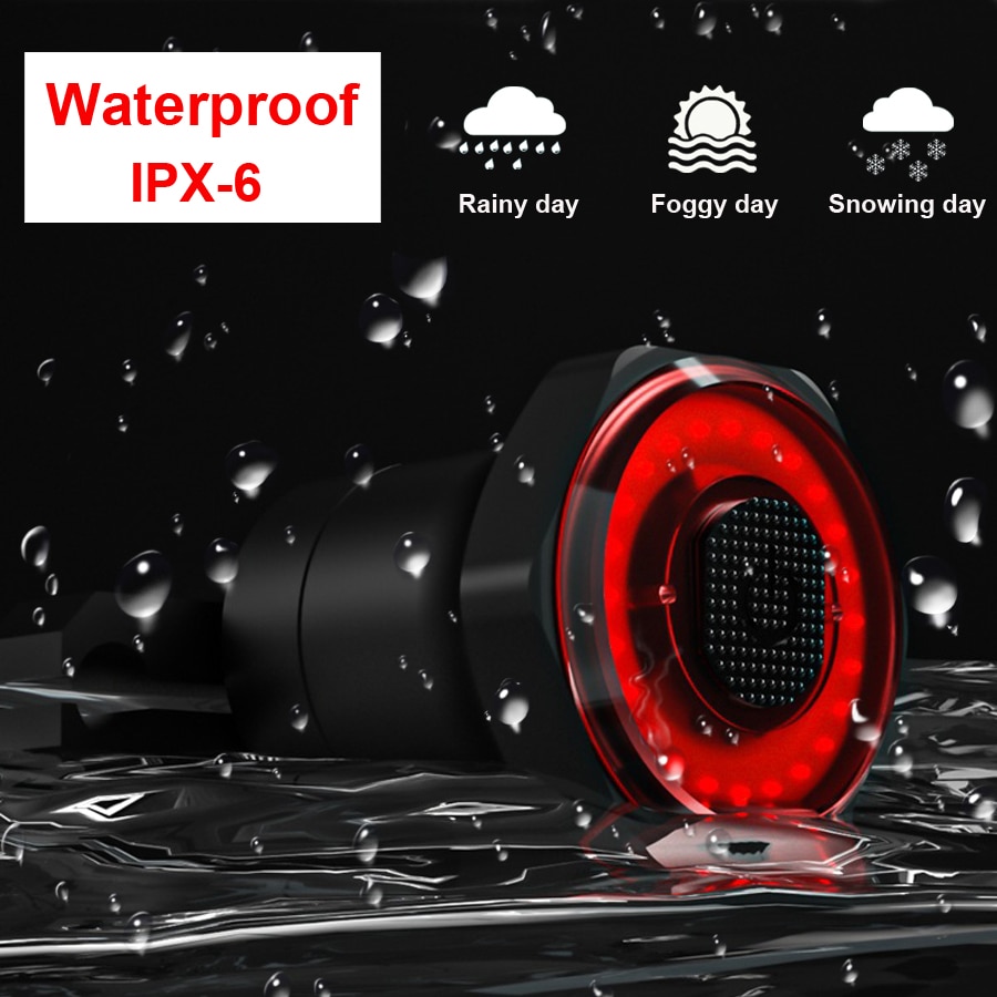 NEWBOLER-Luz LED trasera para bicicleta de montaña, faro de luz LED de encendido y apagado automático con 24 horas de duración, resistente al agua para bicicleta de montaña